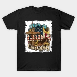 This Is God's USA Country Christian Sunflower American Flag T-Shirt